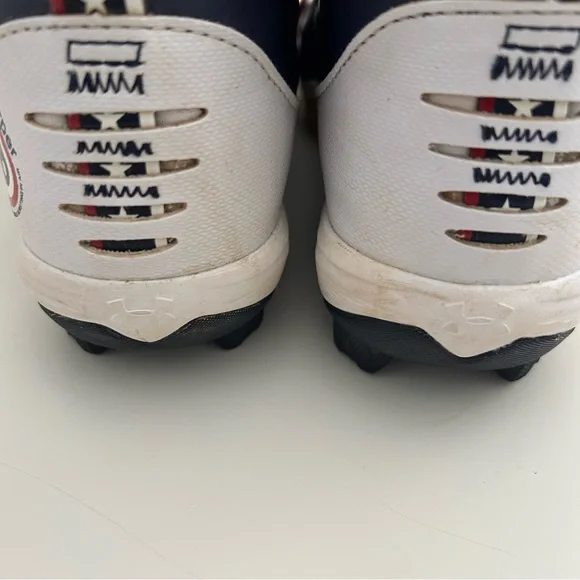Under Armour Harper 6 Red White and Blue Boys Baseball Cleats Boys Size 3Y - Picture 11 of 12